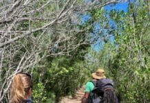 Rota Cabista em Arraial do Cabo é revitalizada com ação ambiental e educativa Foto de pesquizadores e participantes sinalizando rota cabista em Arraial do cabo RJ