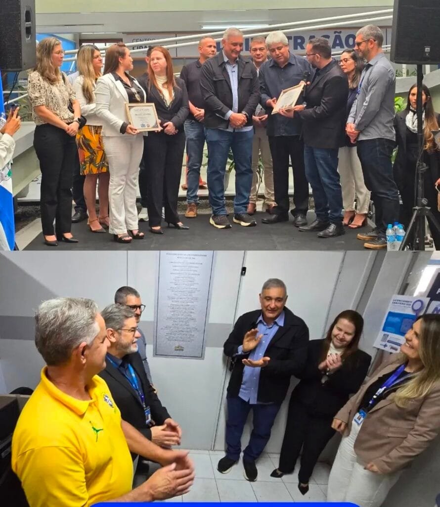 Prefeito Carlos Augusto , secretários e representantes do Sebrae participaram da inauguração da Sala do Empreendedor, 