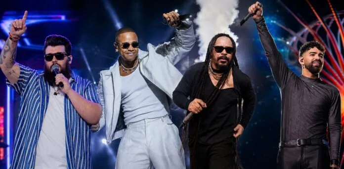 Casimiro de Abreu celebra 167 anos com quatro noites de grandes shows no Parque de Exposições Imagem de divulgação do evento com cantores de diversas bandas para a comemoração do aniversário da cidade