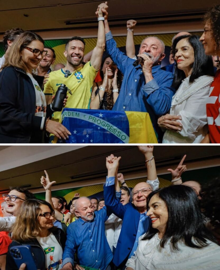Lula durante pronunciamento após vitória no segundo turno das eleições presidenciais de 2026.